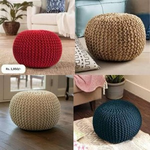 مقعد ديكوري ( بفة ) صنارة صوف هندي ملون 50 * 30 سم مقعد ديكوري ( بفة ) صنارة صوف هندي ملون 50 * 30 سم